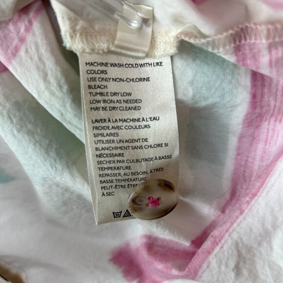 Anthropologie Aimee Clarke Art Brushstroke Button Back Puff Sleeve Top Womens XS - Picture 8 of 16